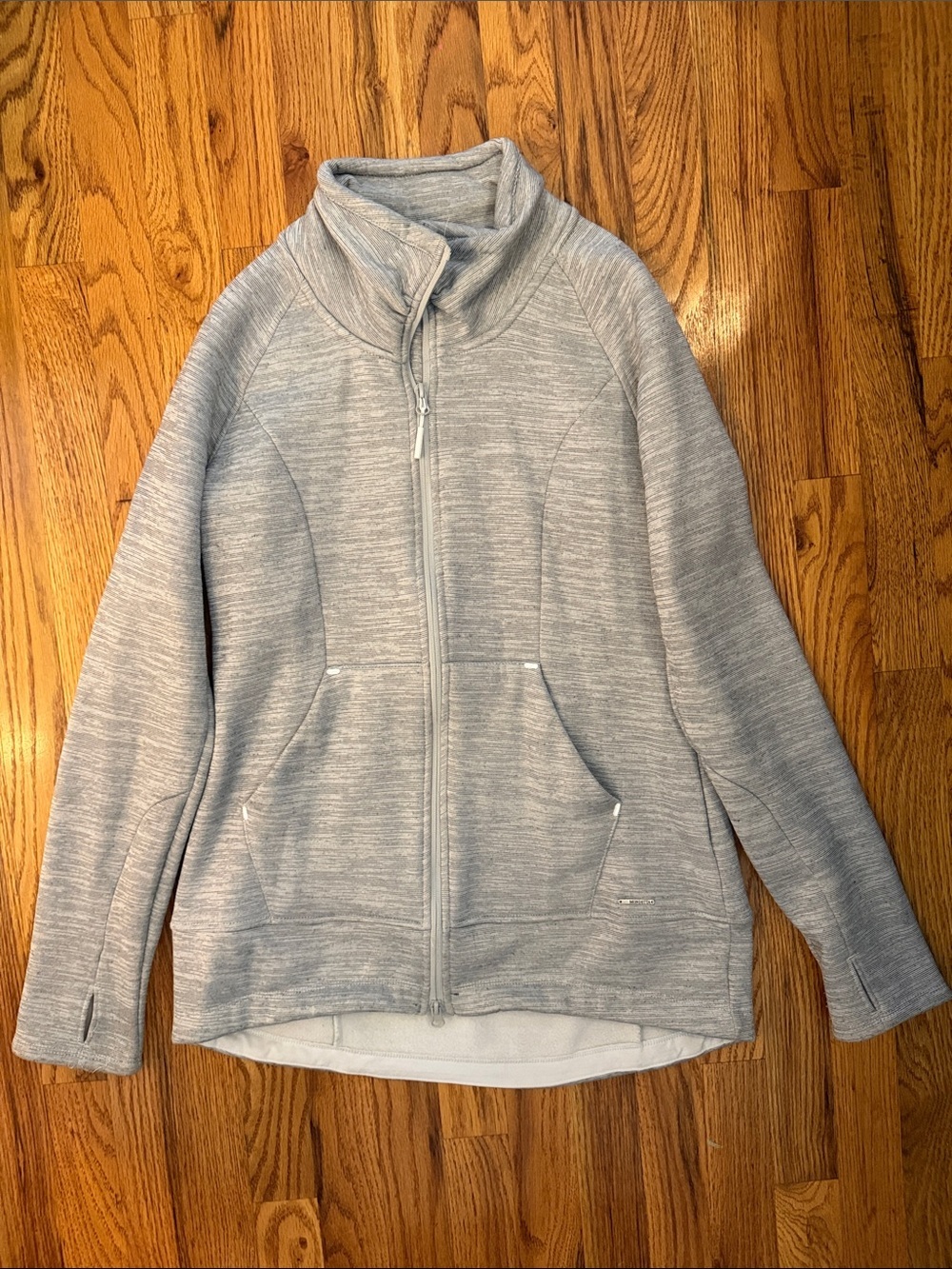 Mondetta Light Gray Zip-Up Fleece Jacket Medium M NWOT